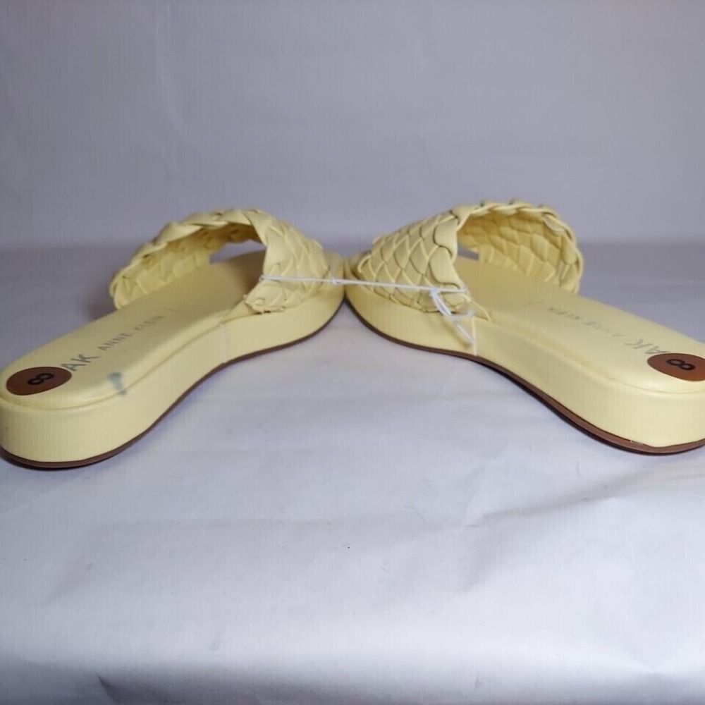 Anne Klein Iflex Slide 8 Sandals Yellow Tomisina Weaved Braided Platform Beach - Picture 6 of 8